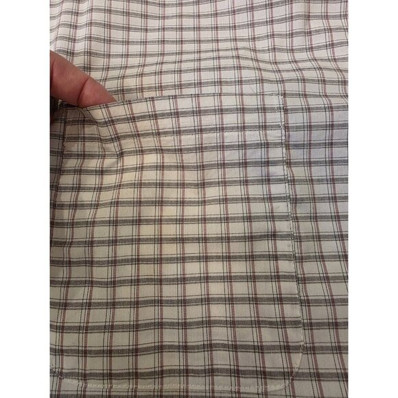 Calvin Klein Mens XL 17-17.5 (34/35) Regular Fit Stretch Wrinkle Free Plaid Gray - Picture 4 of 11
